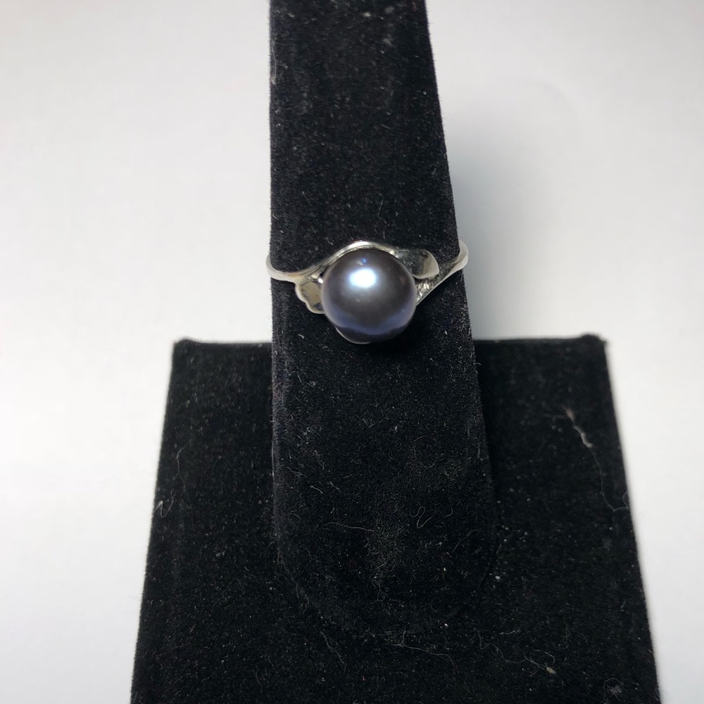 Sterling Black Pearl Ring